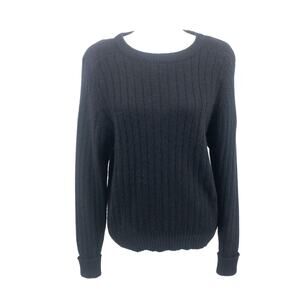 Hasting & Smith Black Wool Angora Ribbed Sweater Women’s Small Vintage